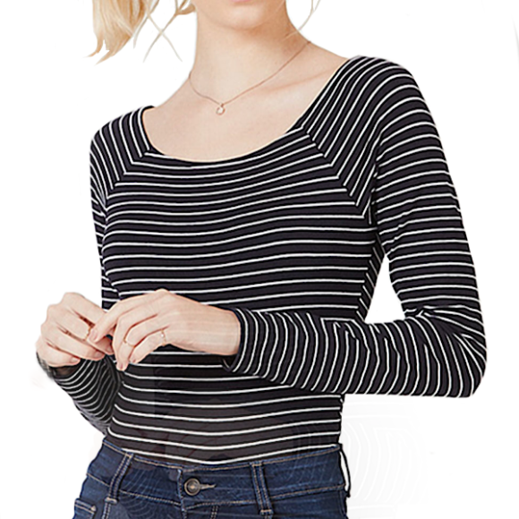 blusa canoa manga longa